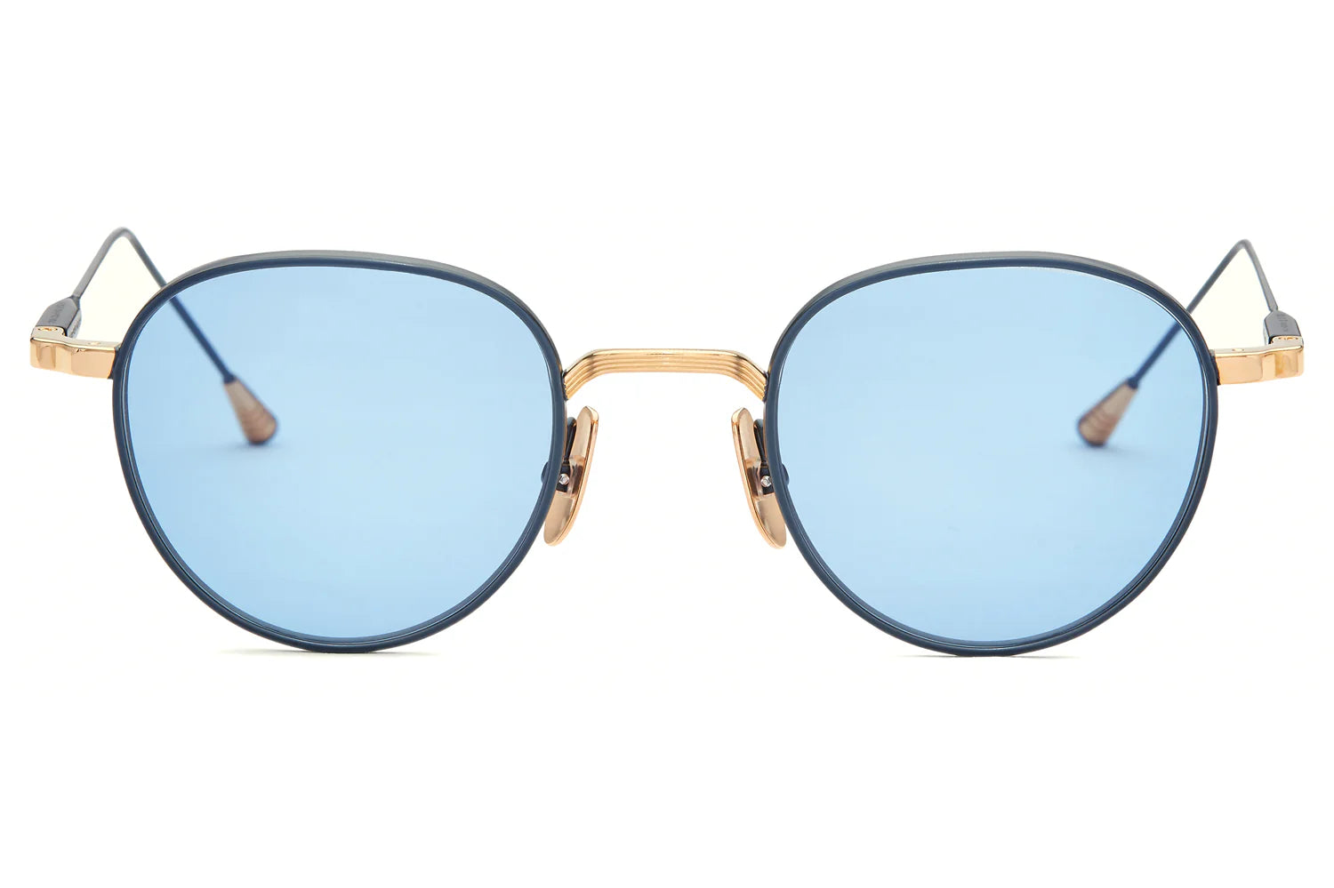 LUNETTERIE GENERALE SUNGLASSES - CAFE RACER 18K GOLD & BLUE SOLID BLUE 47