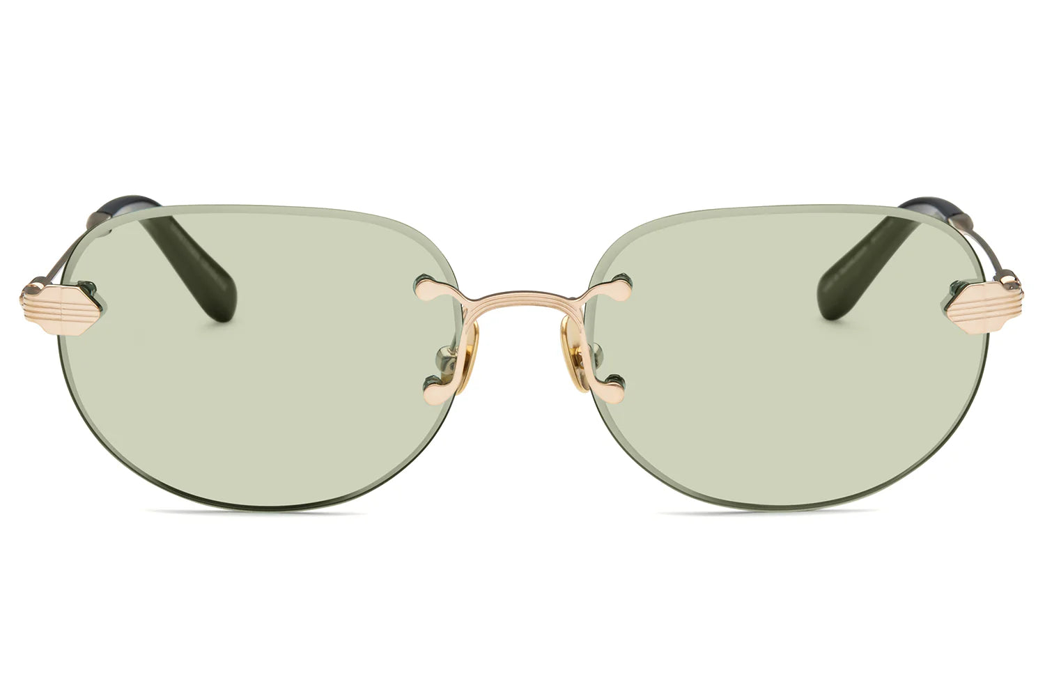 LUNETTERIE GENERALE SUNGLASSES - LOST IN TRANSLATION BLACK/18K GOLD/GREEN 56