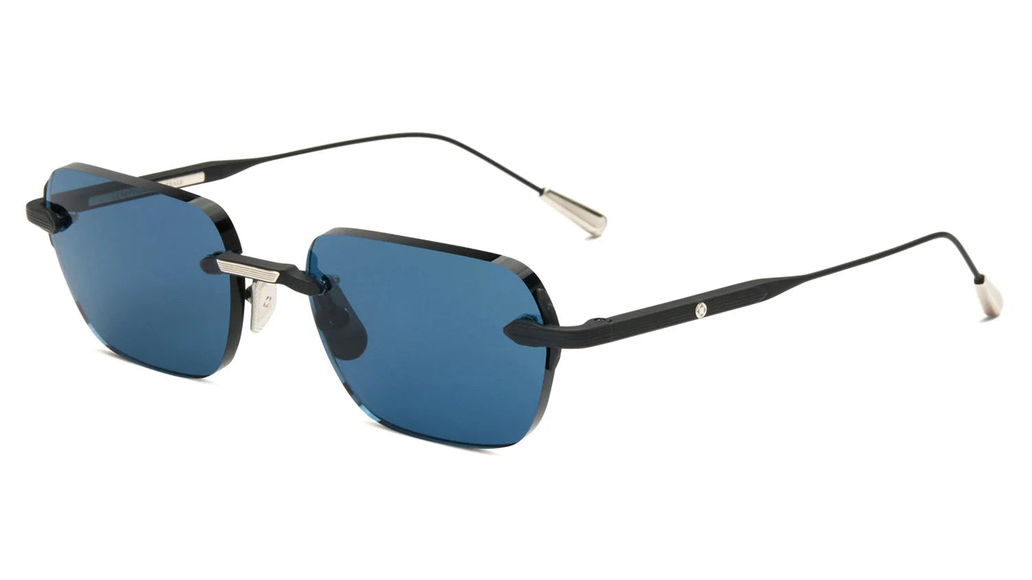 LUNETTERIE GENERALE SUNGLASSES - WABI-SABI BLACK/PALALADIUM SOLID INDIGO BLUE 54