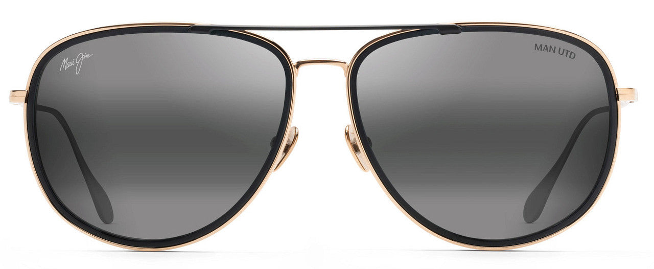 MAUI JIM SUNGLASSES - 554 16UTD GREY FAIR WINDS GOLD W/ BLK MTT RM M UTD