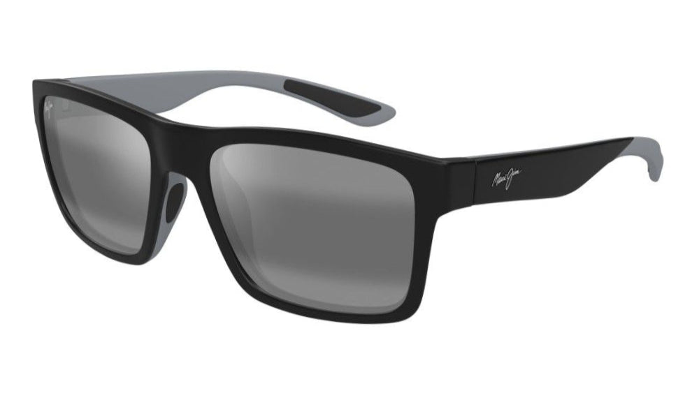 MAUI JIM SUNGLASSES - 897 02A GREY THE FLATS MATTE BLACK W/ GREY