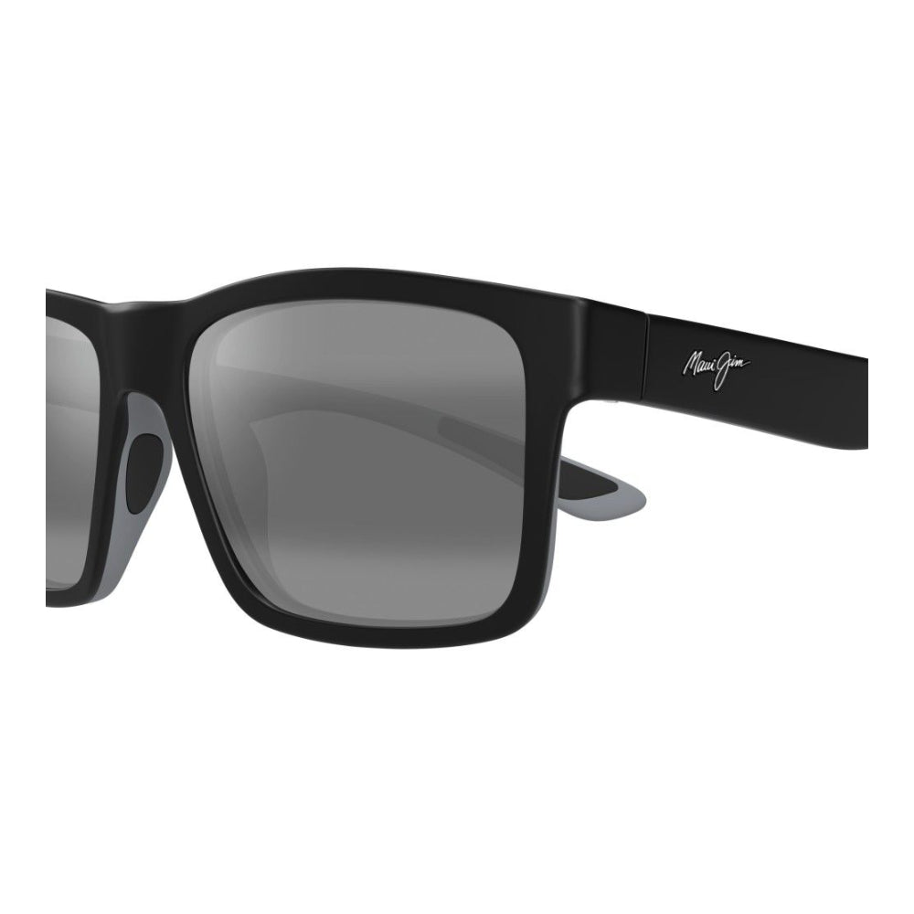 MAUI JIM SUNGLASSES - 897 02A GREY THE FLATS MATTE BLACK W/ GREY