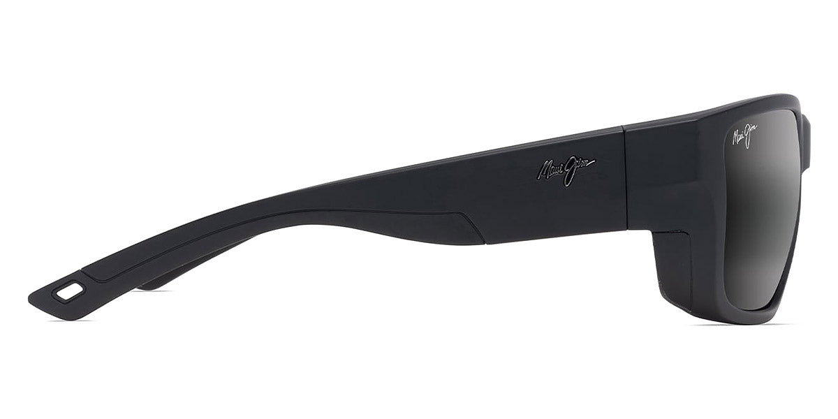 MAUI JIM SUNGLASSES - AMBERJACK 896-02 60 - Matte Black with Black Rubber