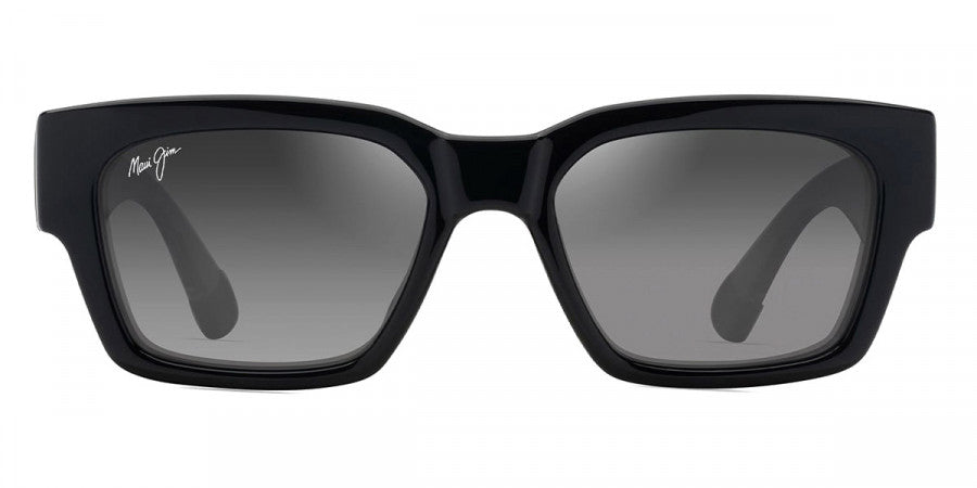 MAUI JIM SUNGLASSES - KENUI GS642-14 53 - Shiny Black with Trans Light Gray