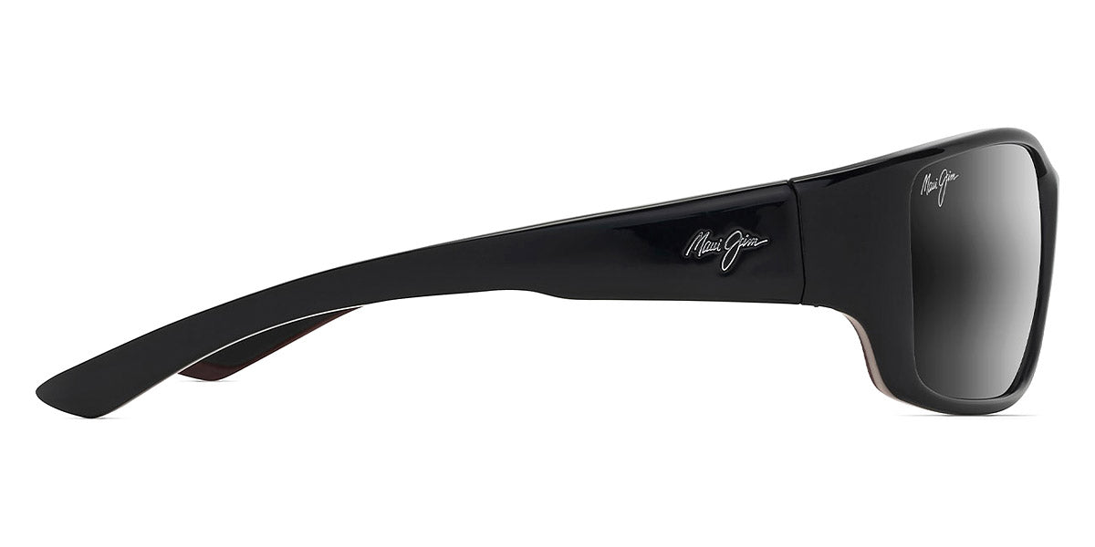 MAUI JIM SUNGLASSES - LOCAL KINE 810-07E 61 - Shiny Black with Gray and Maroon
