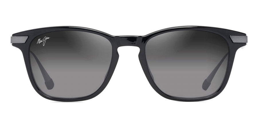 MAUI JIM SUNGLASSES - MANA'OLANA GS623-02 51 - Shiny Black with Gunmetal