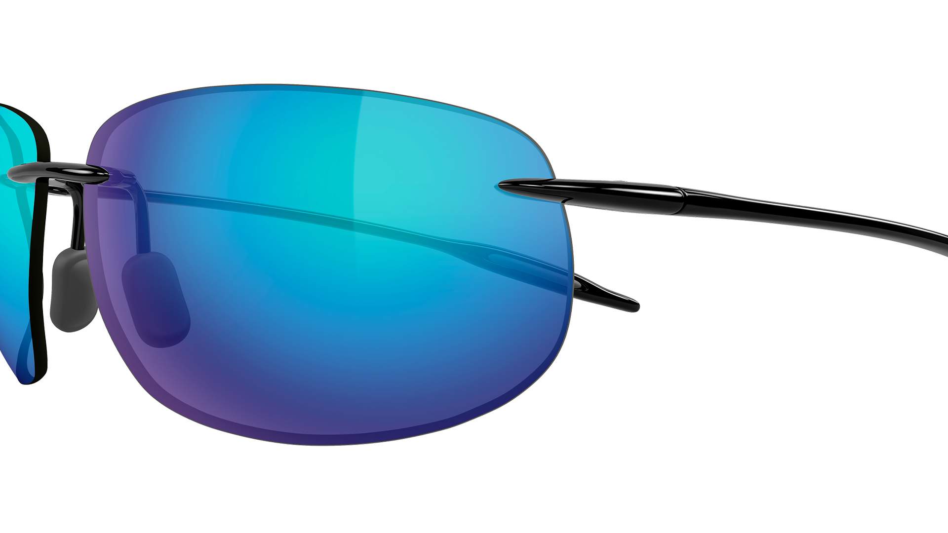 MAUI JIM SUNGLASSES - MJ0422S-037/B422-02 BLUE HAWAII BREAKWALL SHINY BLACK