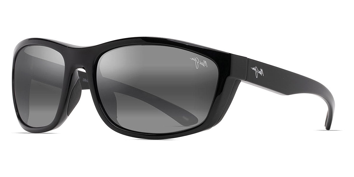 MAUI JIM SUNGLASSES - NUU LANDING 869-02 62 - Black Gloss with Black Rubber