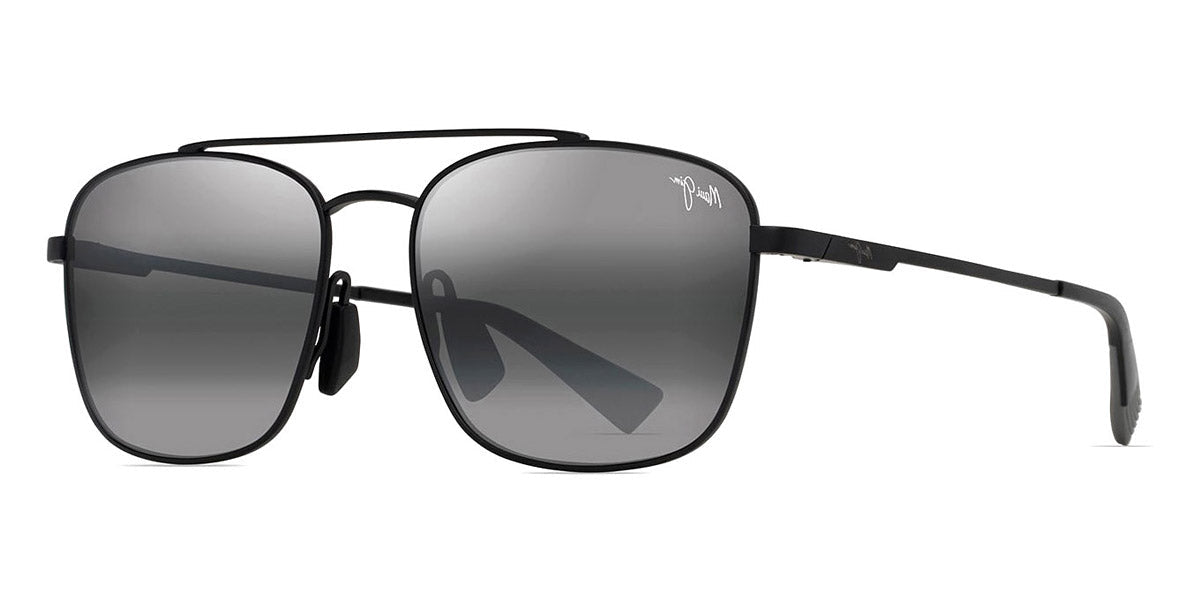MAUI JIM SUNGLASSES - PĪWAI ASIAN FIT 645-02 58 - Matte Black with Gray