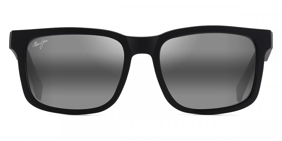 MAUI JIM SUNGLASSES - STONE SHACK 862-02 55 - Matte Black with Crystal Tips