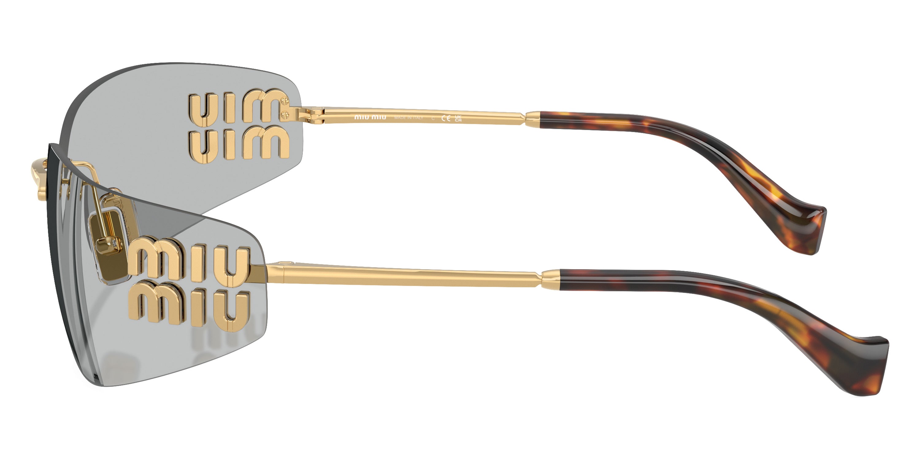 MIU MIU SUNGLASSES LOGO - MU A51S 5AK50K 75 - Gold