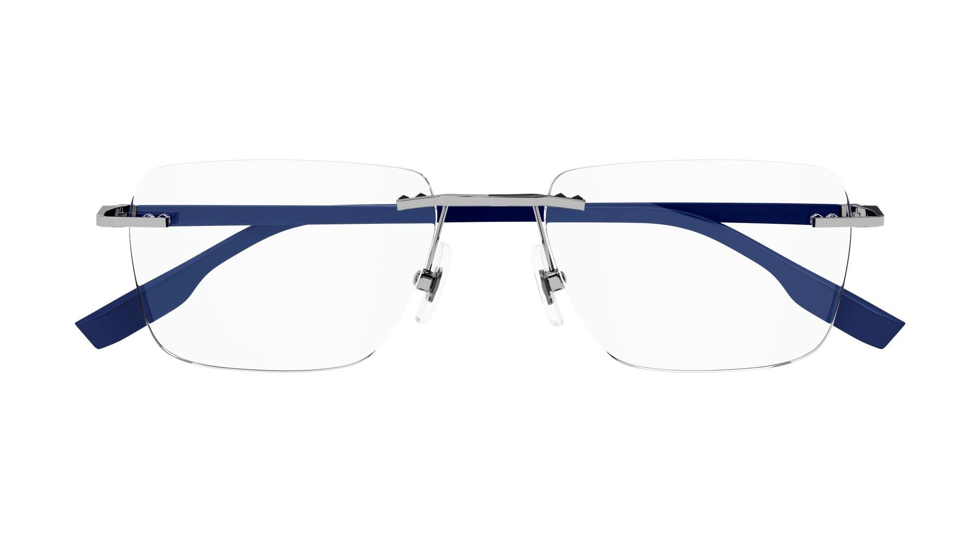 MONTBLANC EYEGLASSES - MB0185O 002 55 - Silver/Blue
