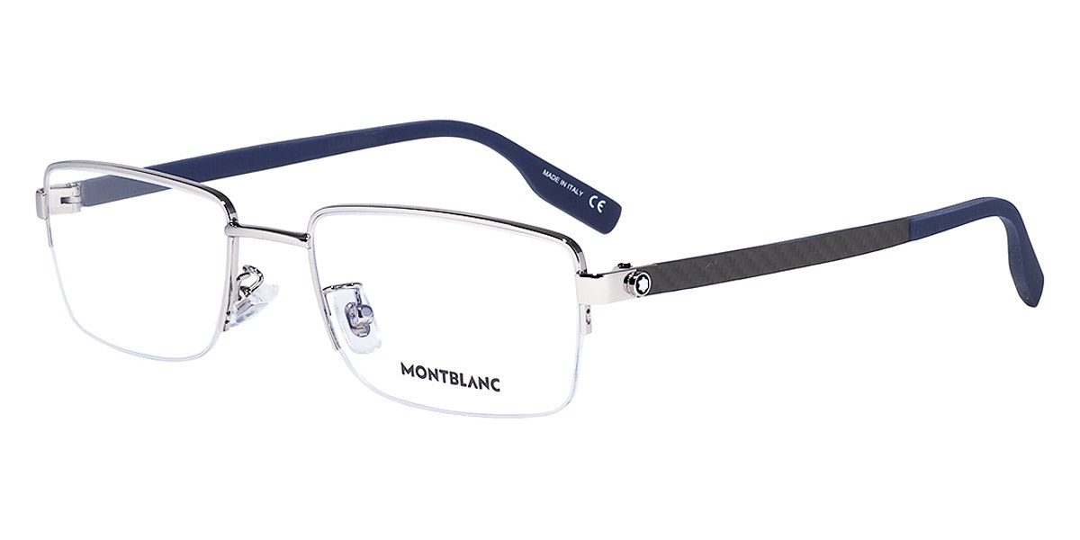 MONTBLANC EYEGLASSES - MB0188O 002 55 - Silver/Blue