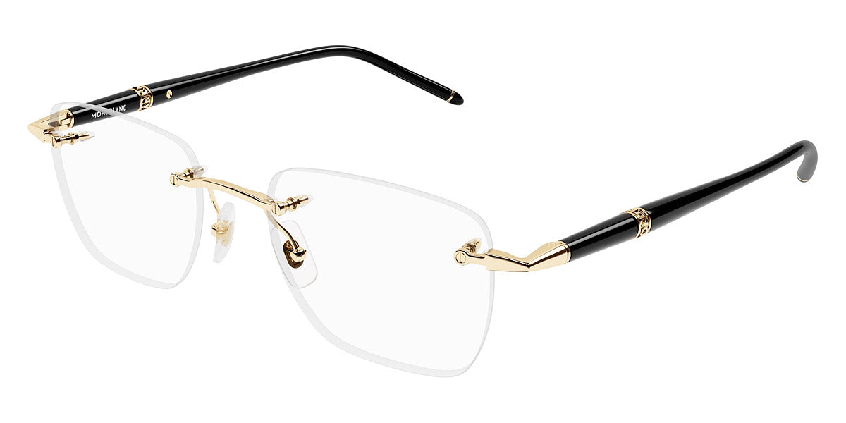 MONTBLANC EYEGLASSES - MB0346O 001 53 - Gold/Black