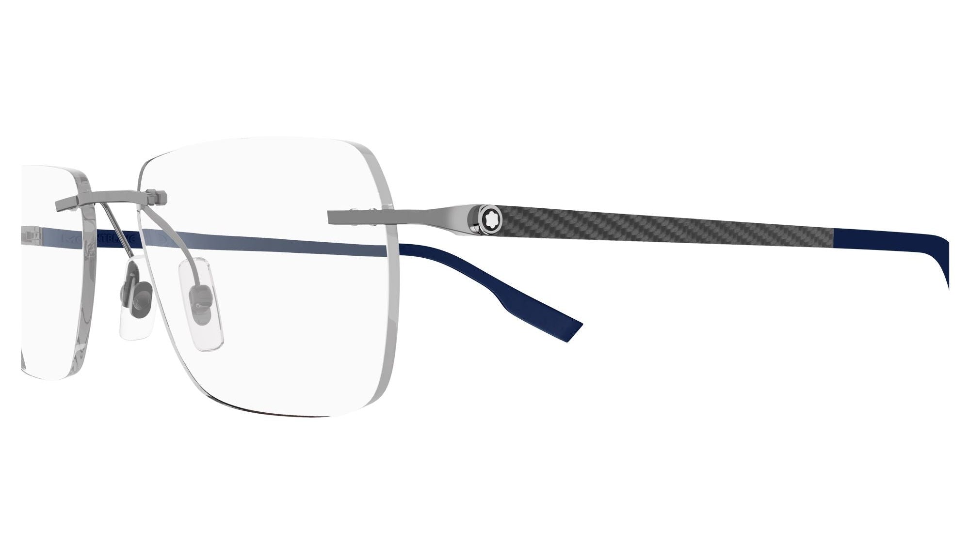 MONTBLANC EYEGLASSES - MB0185O 002 55 - Silver/Blue