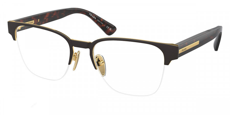 PRADA EYEGLASSES - PPR A52V 01U1O1 52 - Matte Brown/Havana