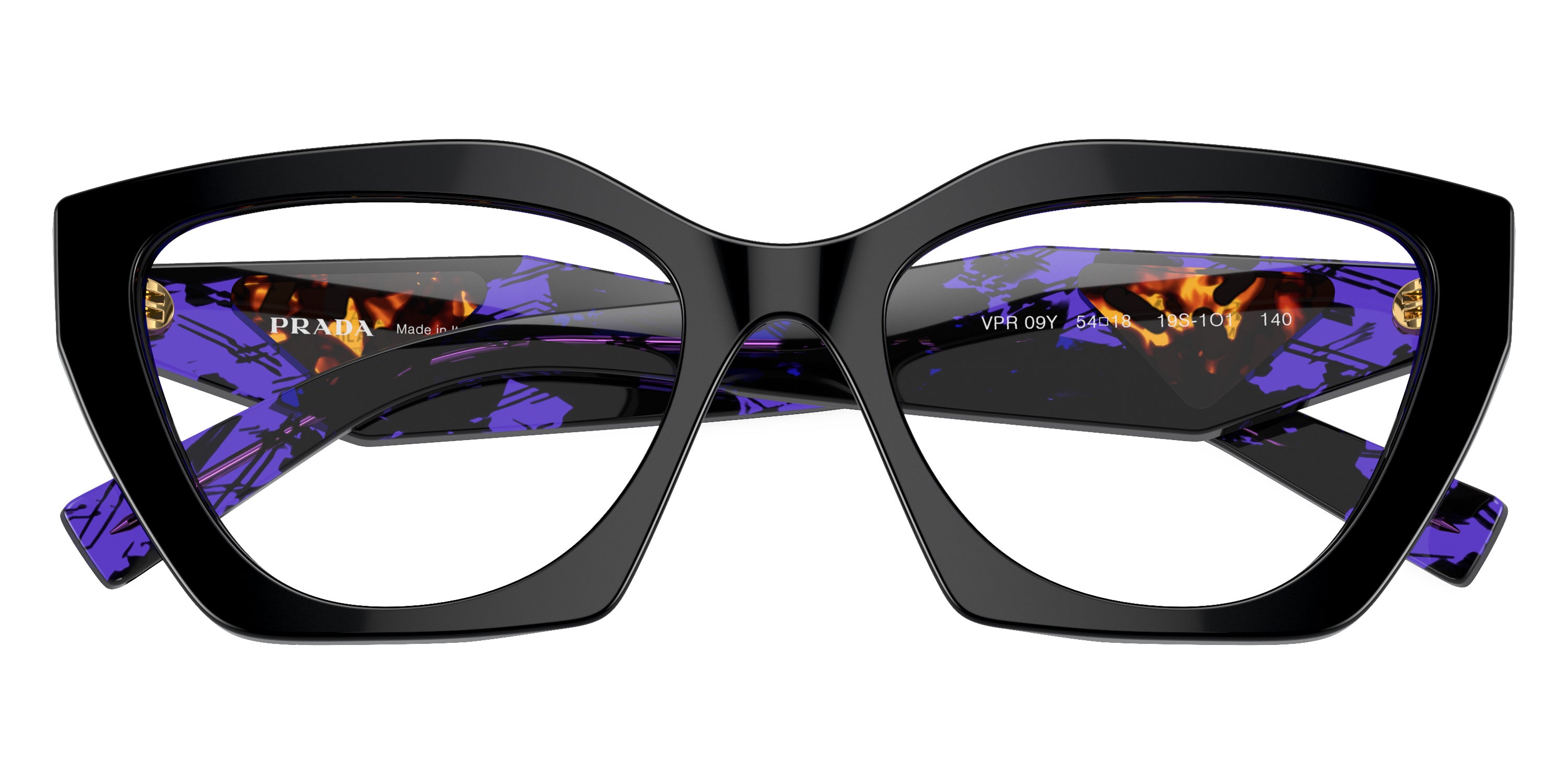 PRADA EYEGLASSES - PR 09YV 19S1O1 54 - Black/Abstract Viola