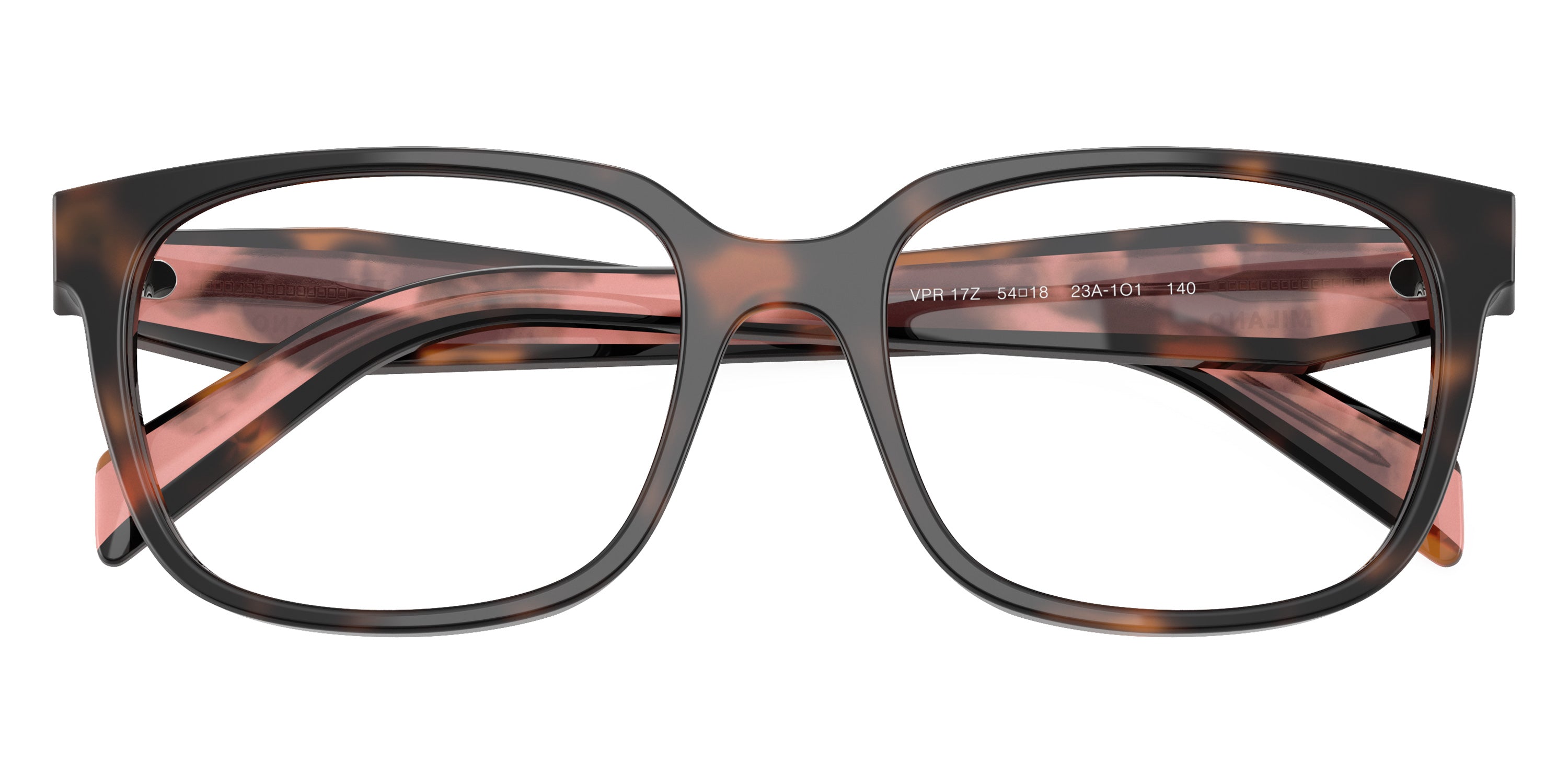 PRADA EYEGLASSES - PR 17ZV 23A1O1 54 - Mauve Tortoise/Spotted Pink