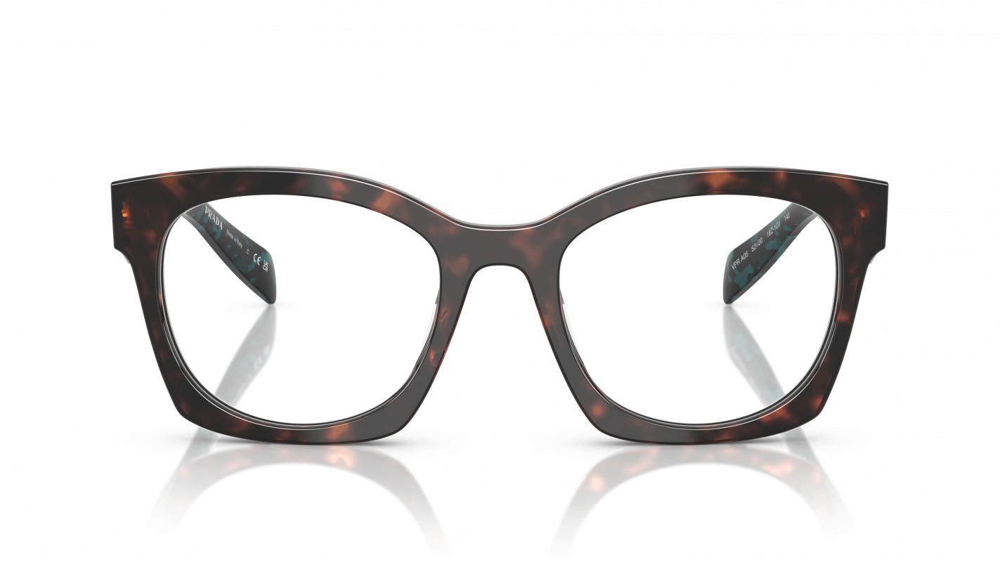 PRADA EYEGLASSES - PR A05V 18Z1O1 52 - Root Tortoise/Teal Tortoise