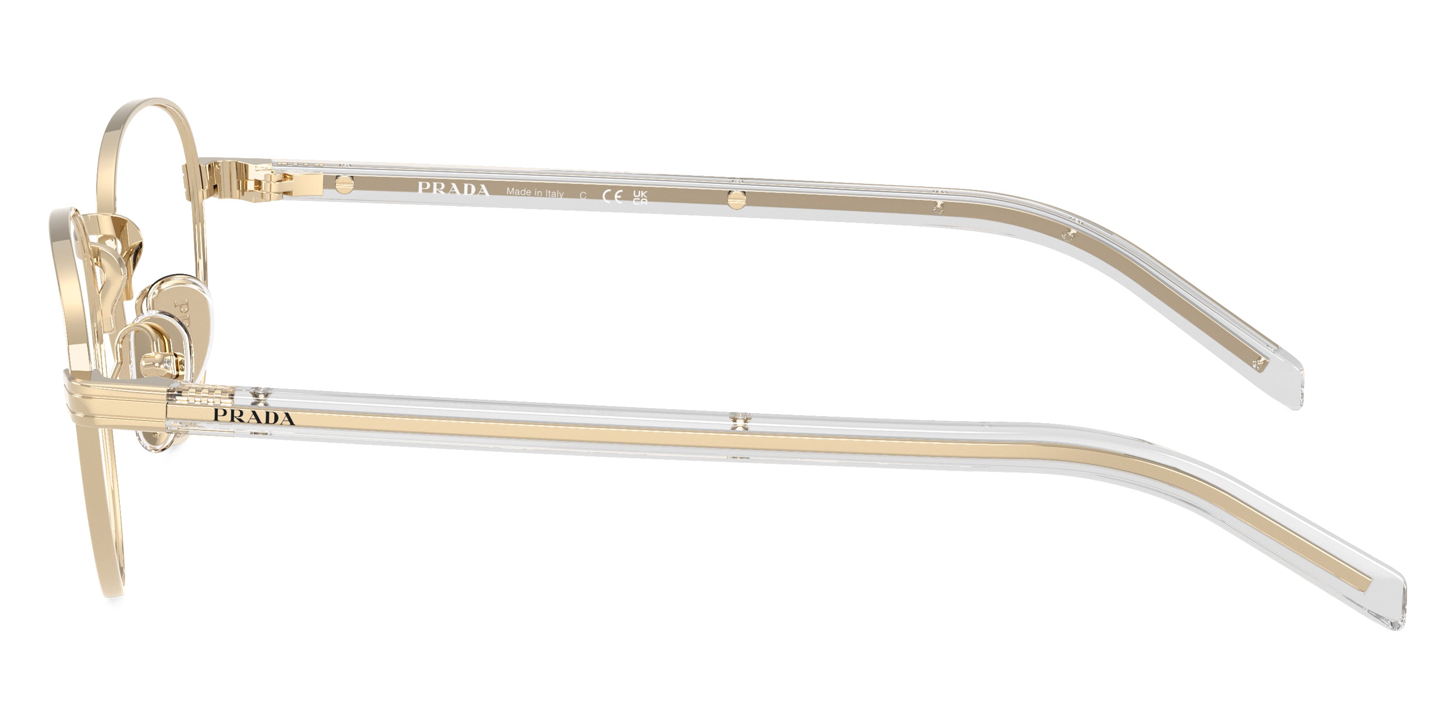 PRADA EYEGLASSES - PR B53V ZVN1O1 49 - Pale Gold/Transparent Gray