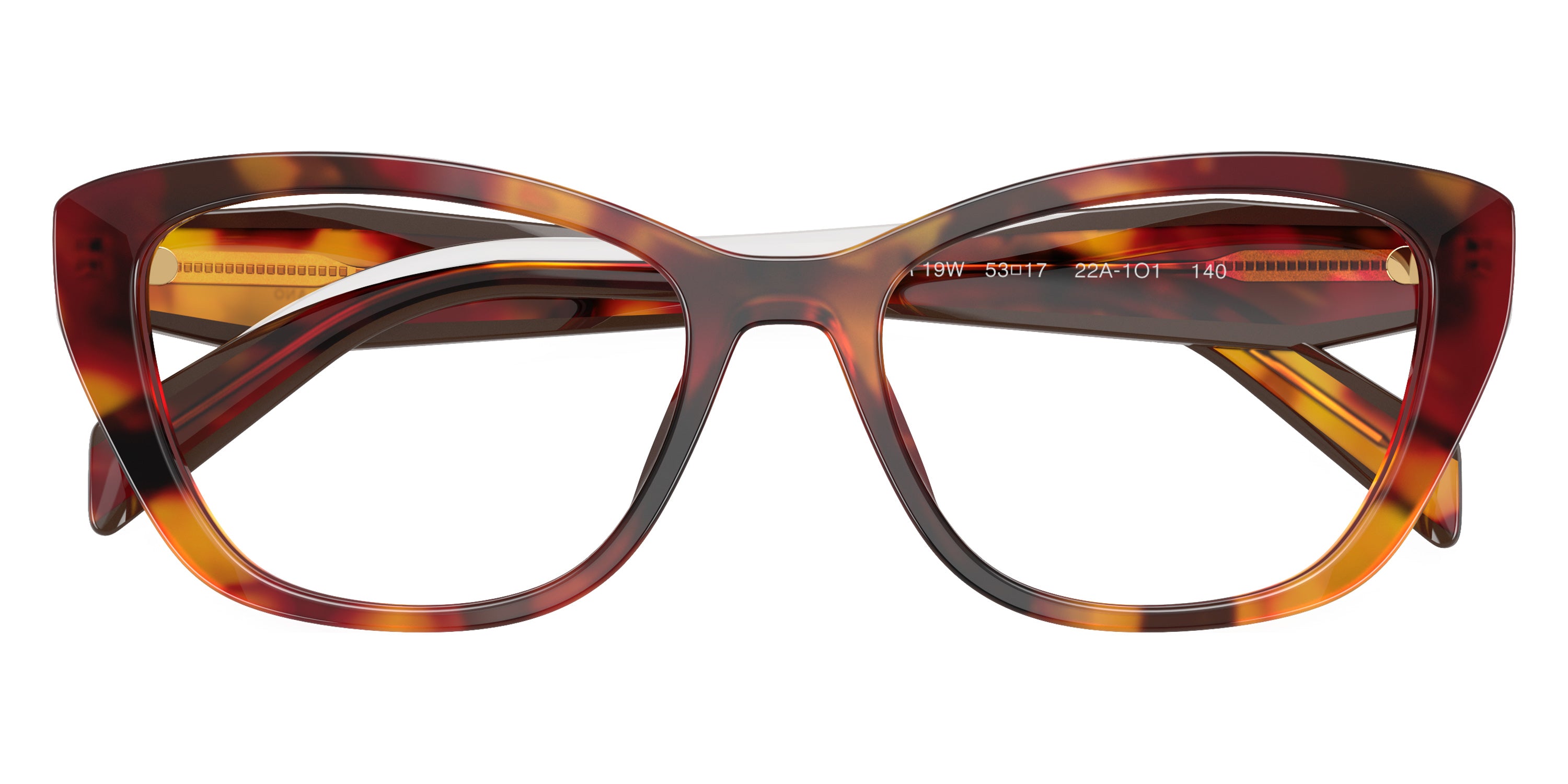 PRADA EYEGLASSES SYMBOLE - PR 19WV 22A1O1 53 - Poppy Tortoise/Bordeaux