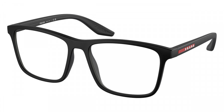 PRADA LINEA ROSSA EYEGLASSES - PS 01QV DG01O1 56 - Black Rubber/Matte Black