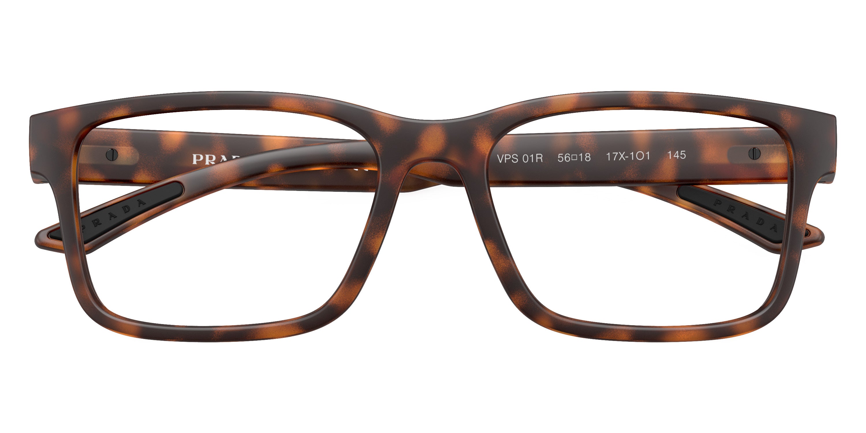 PRADA LINEA ROSSA EYEGLASSES - PS 01RV 17X1O1 56 - Dark Tortoise Rubber