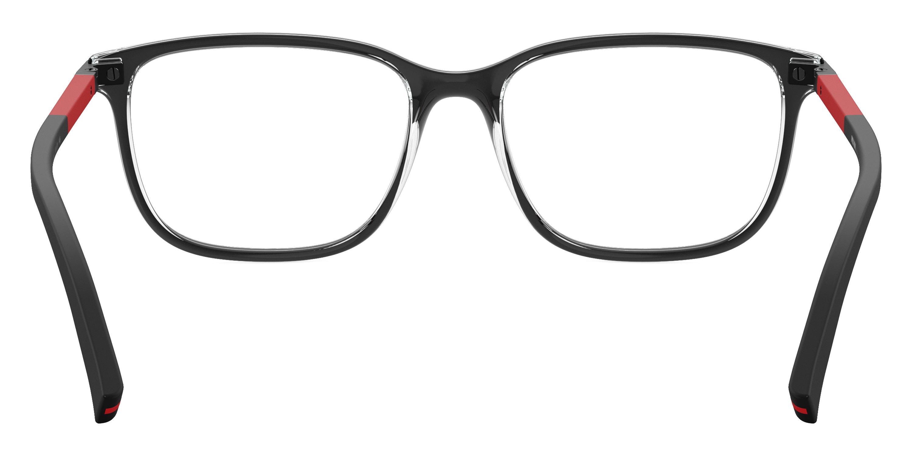 PRADA LINEA ROSSA EYEGLASSES - PS 02RV 03I1O1 54 - Top Matte Black on Crystal/Red Black Rubber