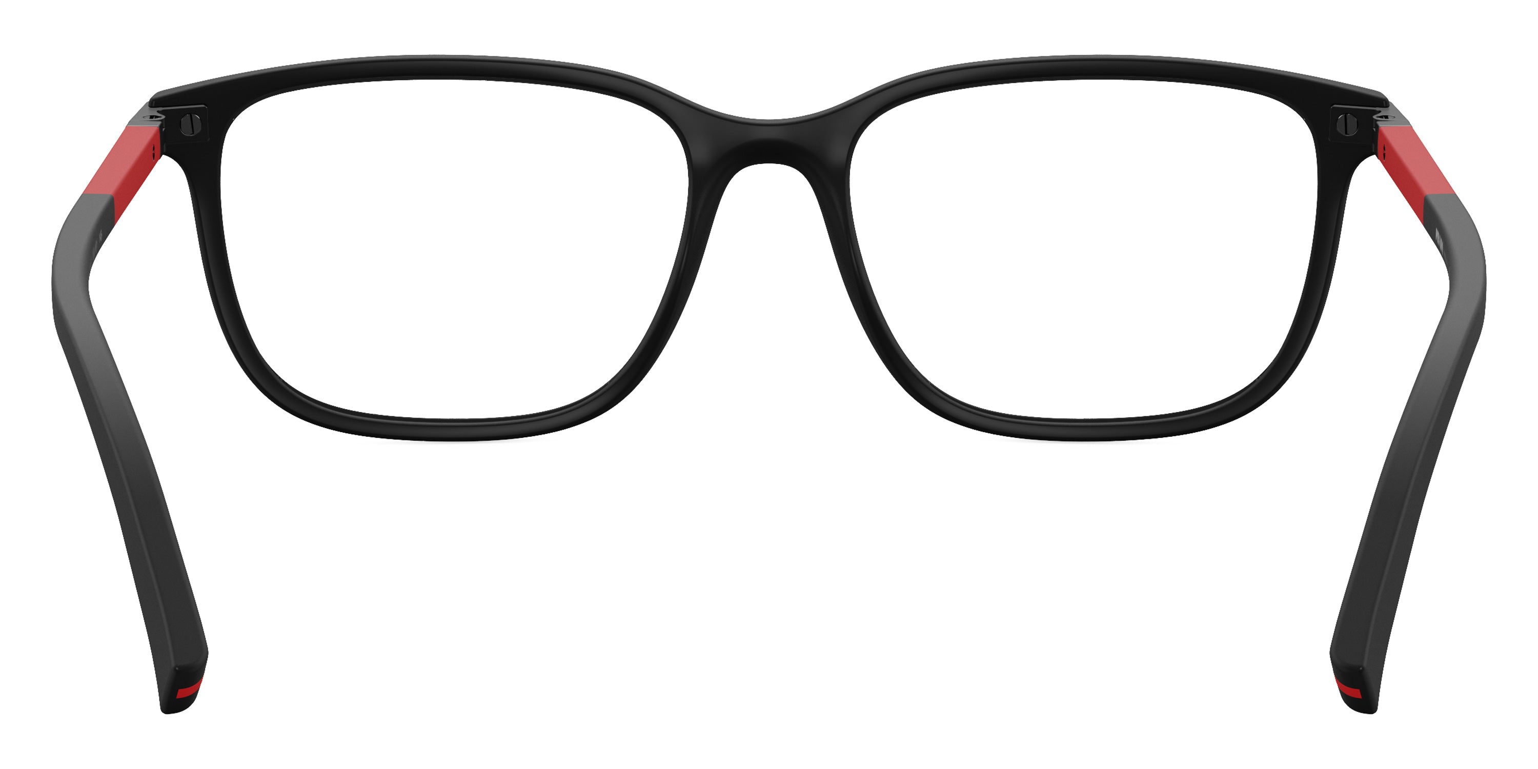 PRADA LINEA ROSSA EYEGLASSES - PS 02RV DG01O1 56 - Black Rubber/Red Black Rubber