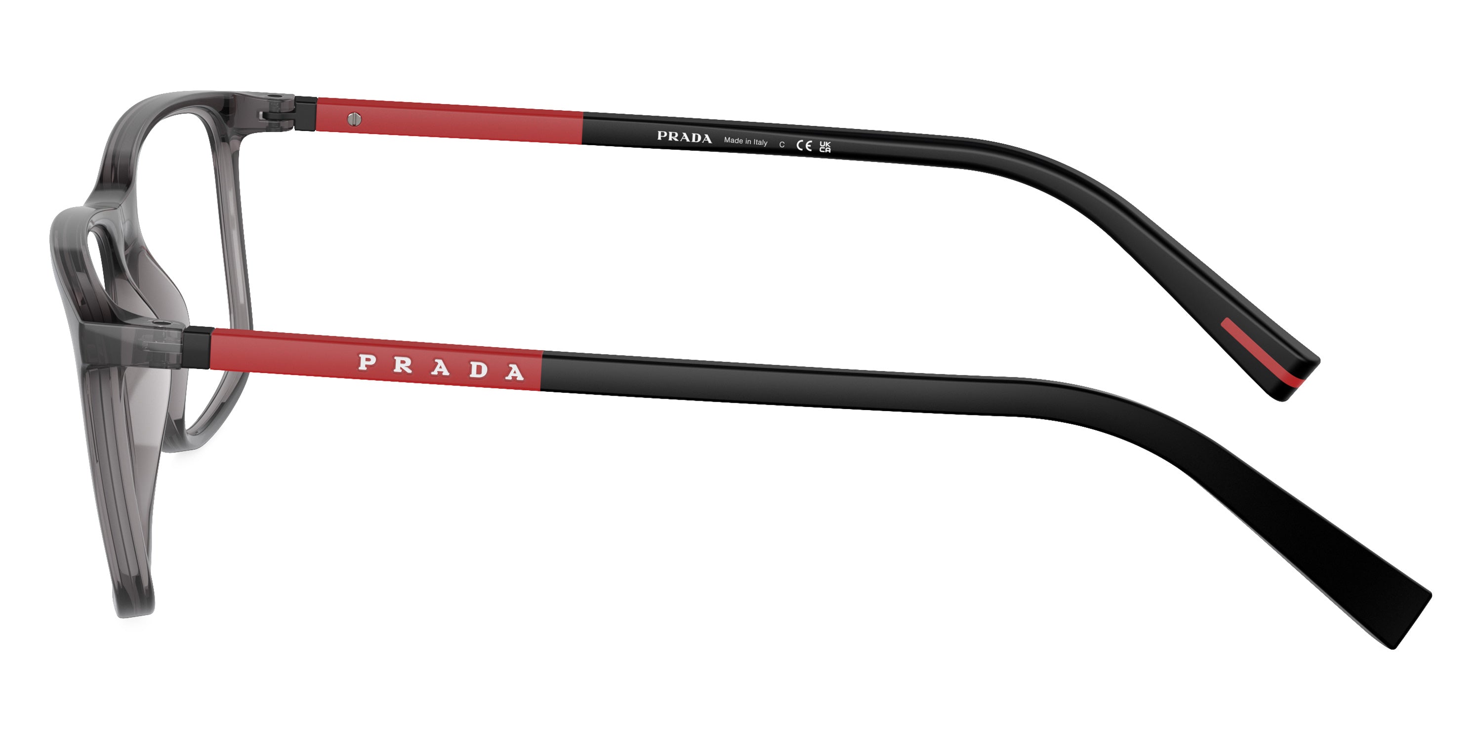 PRADA LINEA ROSSA EYEGLASSES - PS 03QV 01D1O1 55 - Transparent Anthracite/Rubbered Black