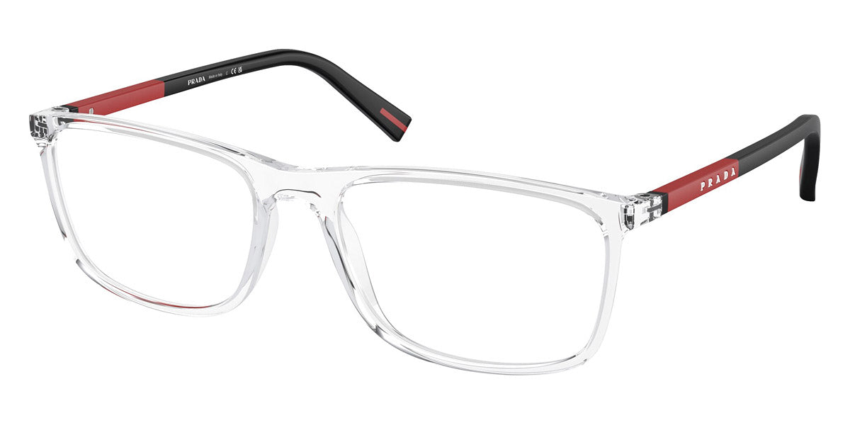 PRADA LINEA ROSSA EYEGLASSES - PS 03QV 2AZ1O1 57 - Crystal/Black Rubbered