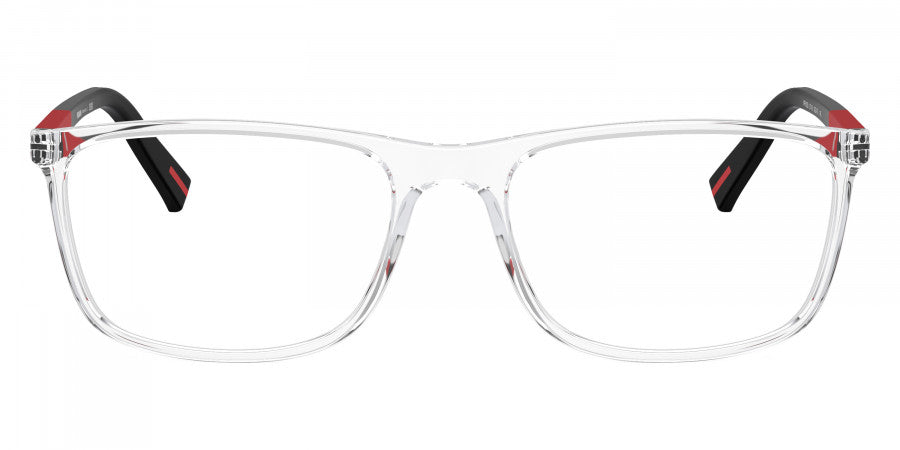 PRADA LINEA ROSSA EYEGLASSES - PS 03QV 2AZ1O1 57 - Crystal/Black Rubbered