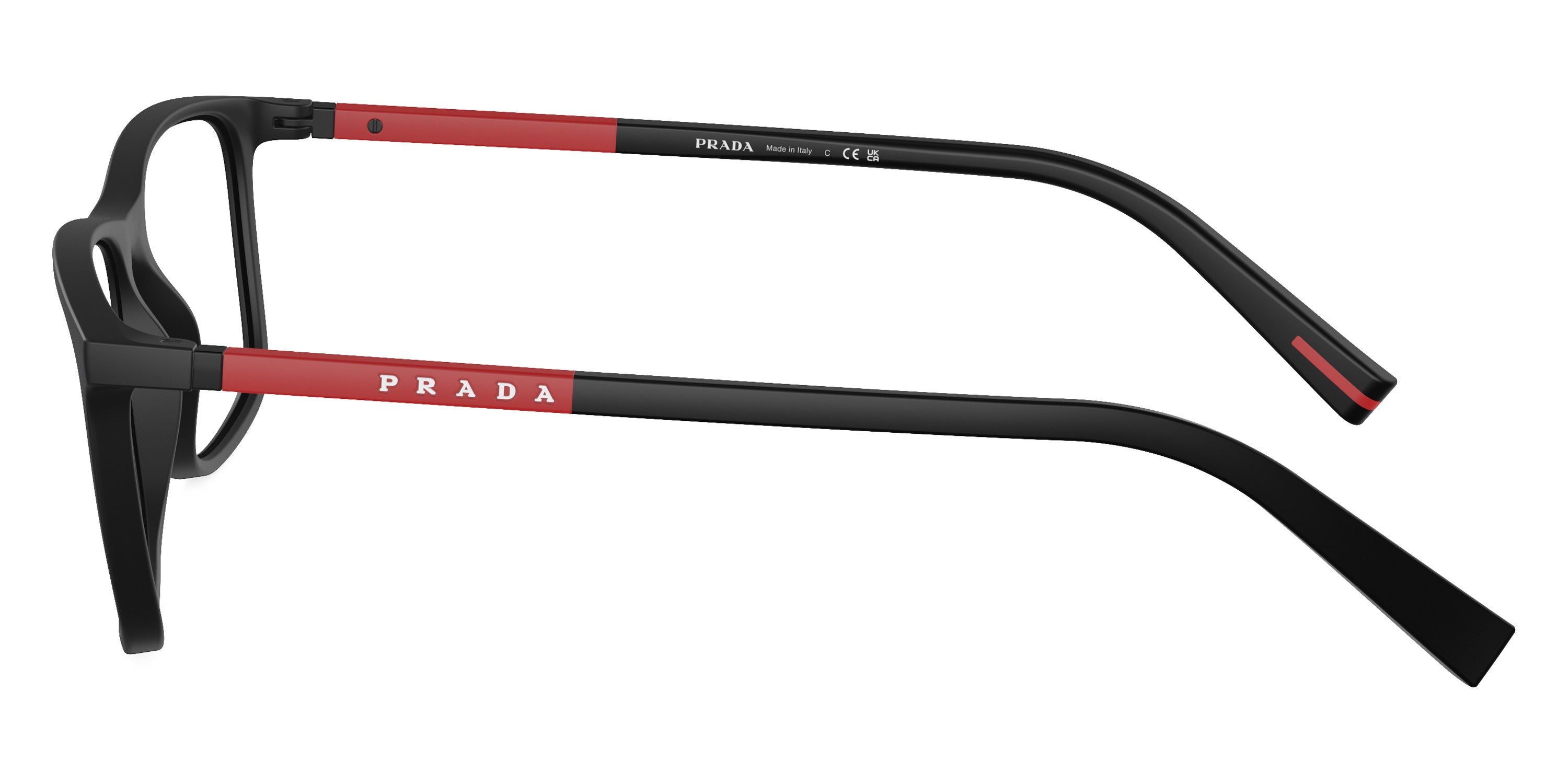 PRADA LINEA ROSSA EYEGLASSES - PS 03QV DG01O1 57 - Black Rubbered