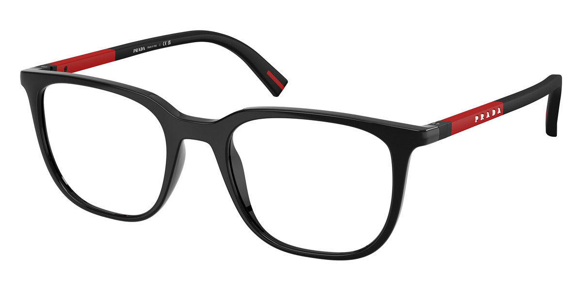 PRADA LINEA ROSSA EYEGLASSES - PS 04RV 1AB1O1 50 - Black/Black Rubber
