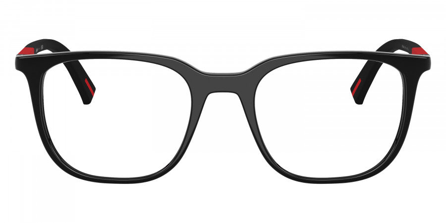 PRADA LINEA ROSSA EYEGLASSES - PS 04RV 1AB1O1 50 - Black/Black Rubber