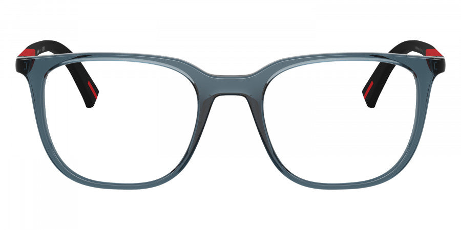 PRADA LINEA ROSSA EYEGLASSES - PS 04RV CZH1O1 50 - Transparent Blue/Black Rubber