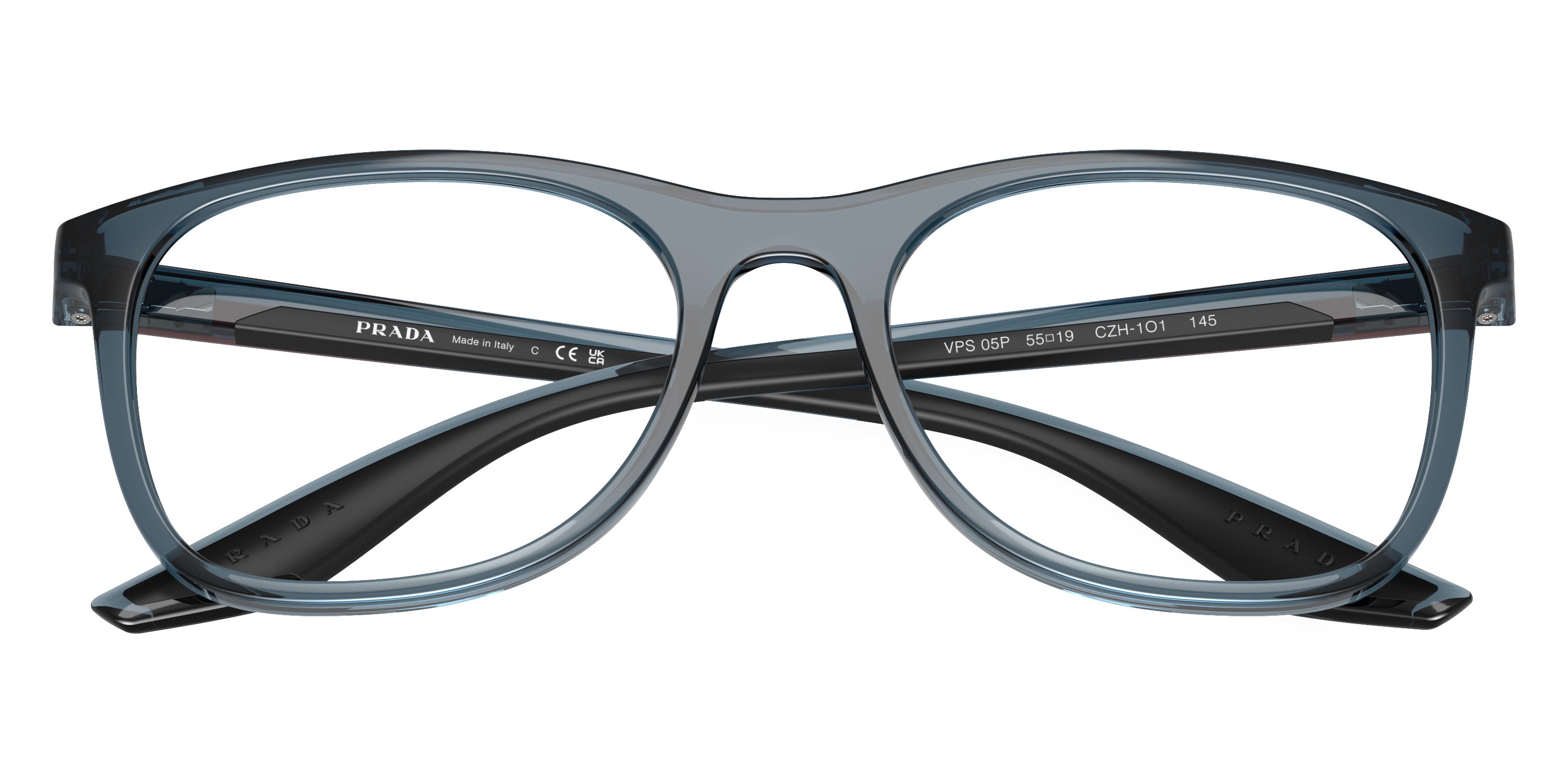 PRADA LINEA ROSSA EYEGLASSES - PS 05PV CZH1O1 55 - Transparent Azure