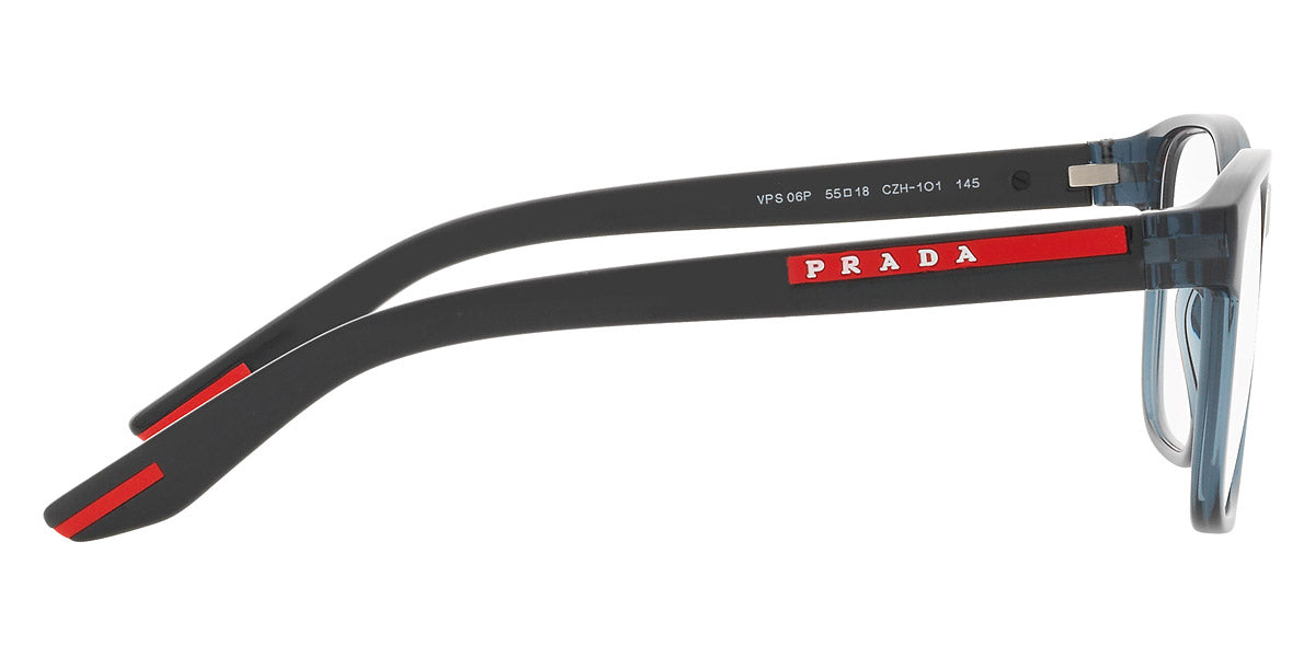 PRADA LINEA ROSSA EYEGLASSES - PS 06PV CZH1O1 55 - Crystal Blue/Black
