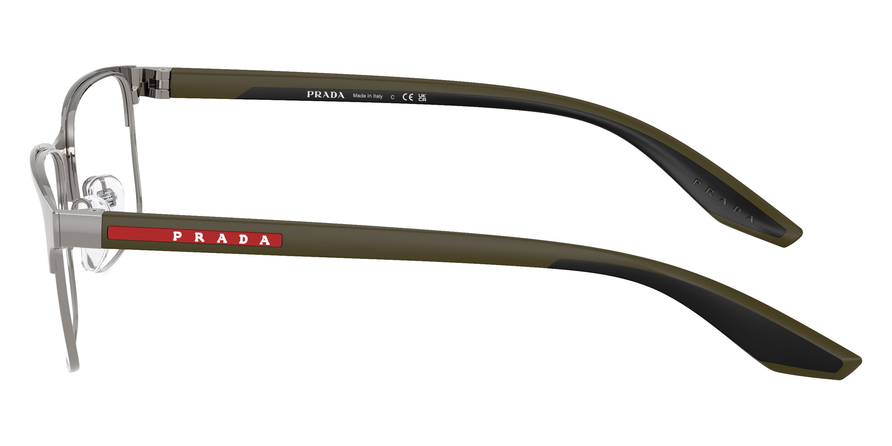 PRADA LINEA ROSSA EYEGLASSES - PS 50PV 5AV1O1 57 - Gunmetal/Matte Green