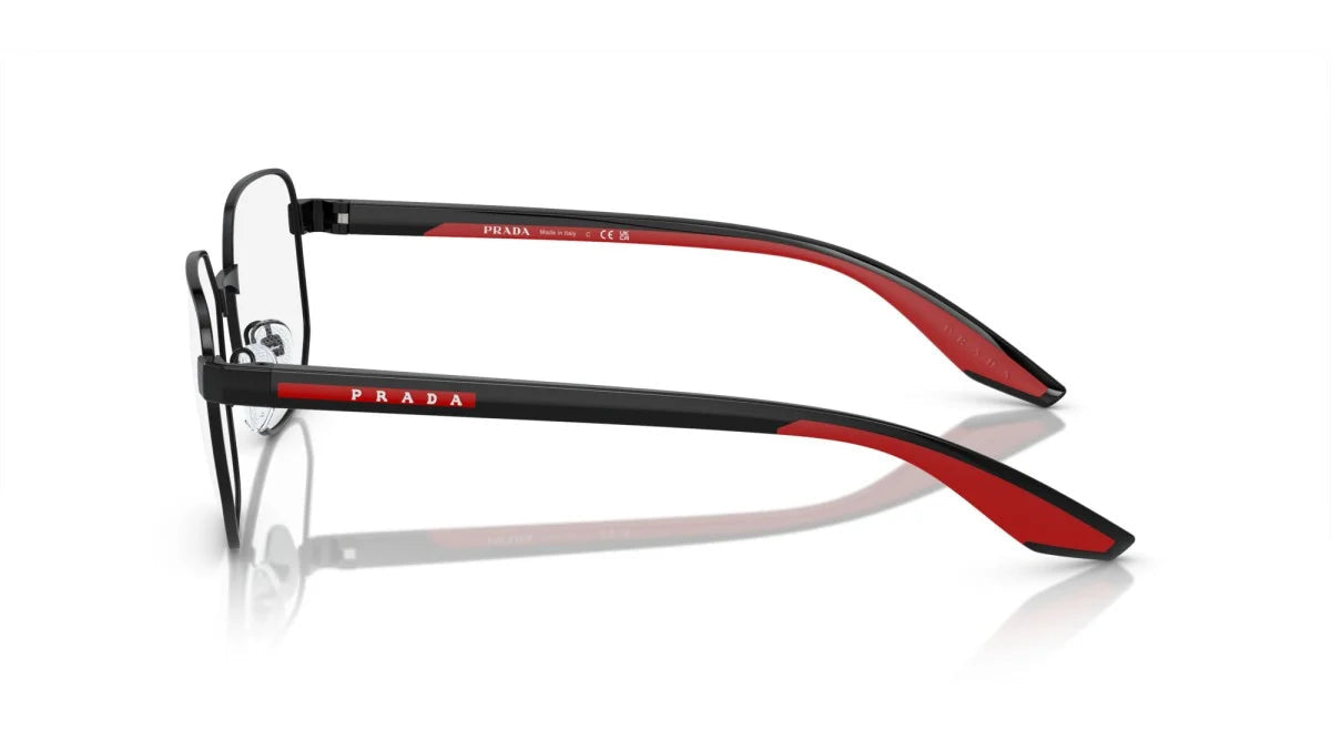 PRADA LINEA ROSSA EYEGLASSES - PS 50QV 1AB1O1 57 - Black/Red