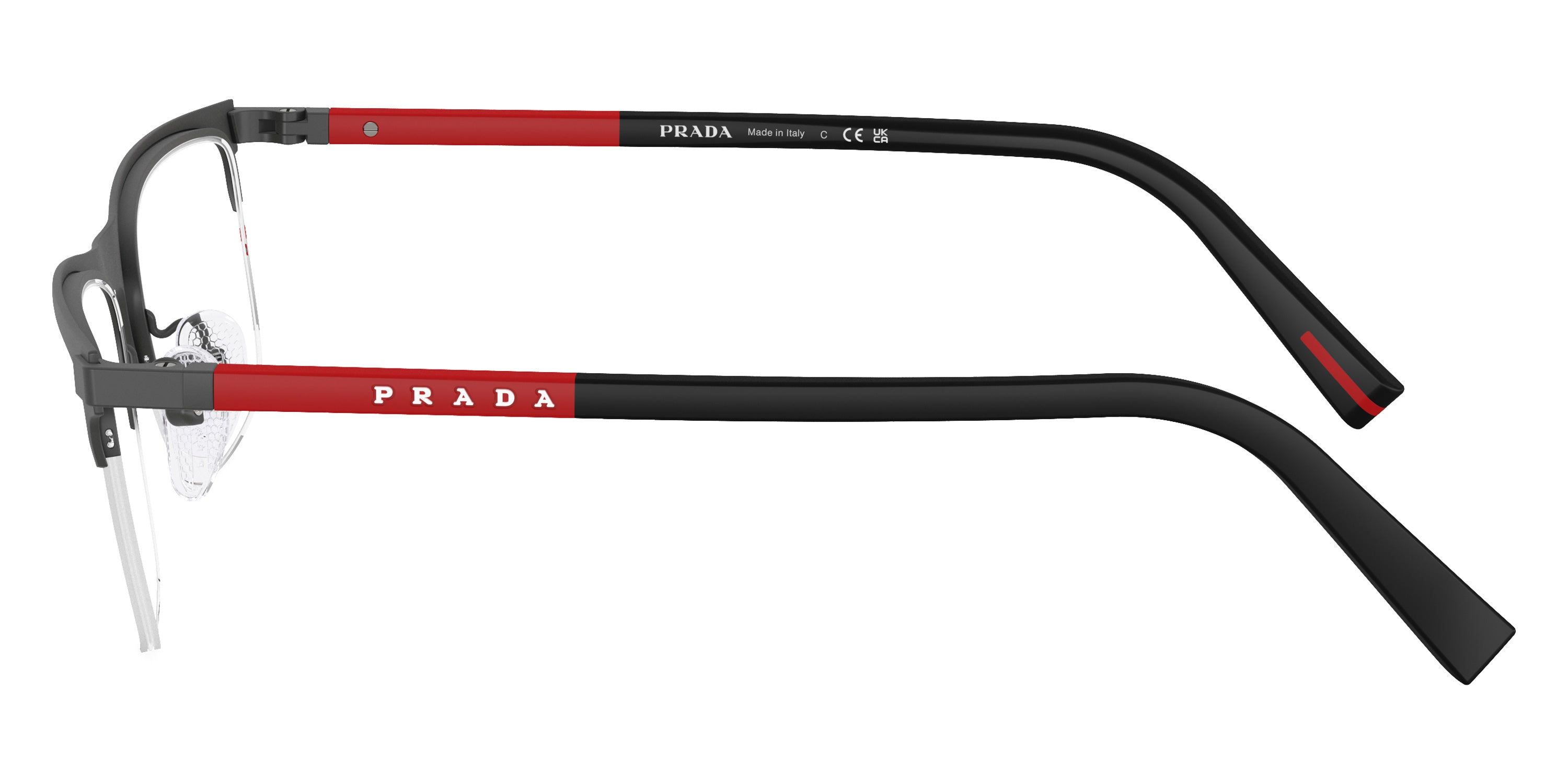 PRADA LINEA ROSSA EYEGLASSES - PS 50RV 06P1O1 55 - Gray Rubber/Matte Black