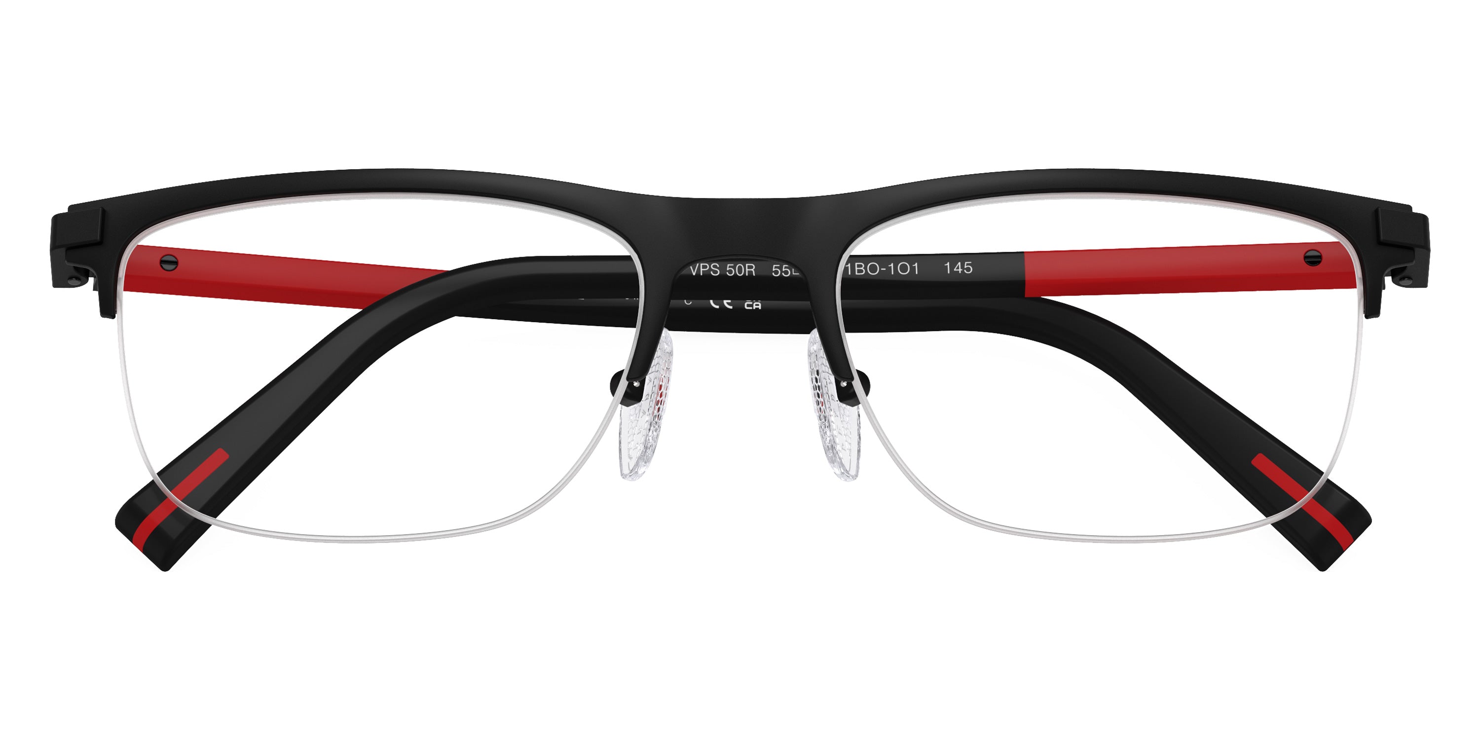 PRADA LINEA ROSSA EYEGLASSES - PS 50RV 1BO1O1 55 - Matte Black