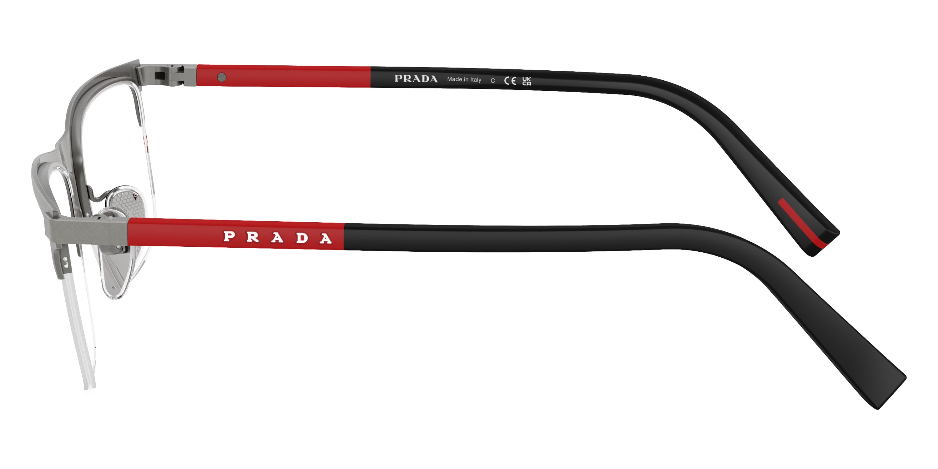 PRADA LINEA ROSSA EYEGLASSES - PS 50RV DHG1O1 55 - Matte Brushed Lead/Matte Black