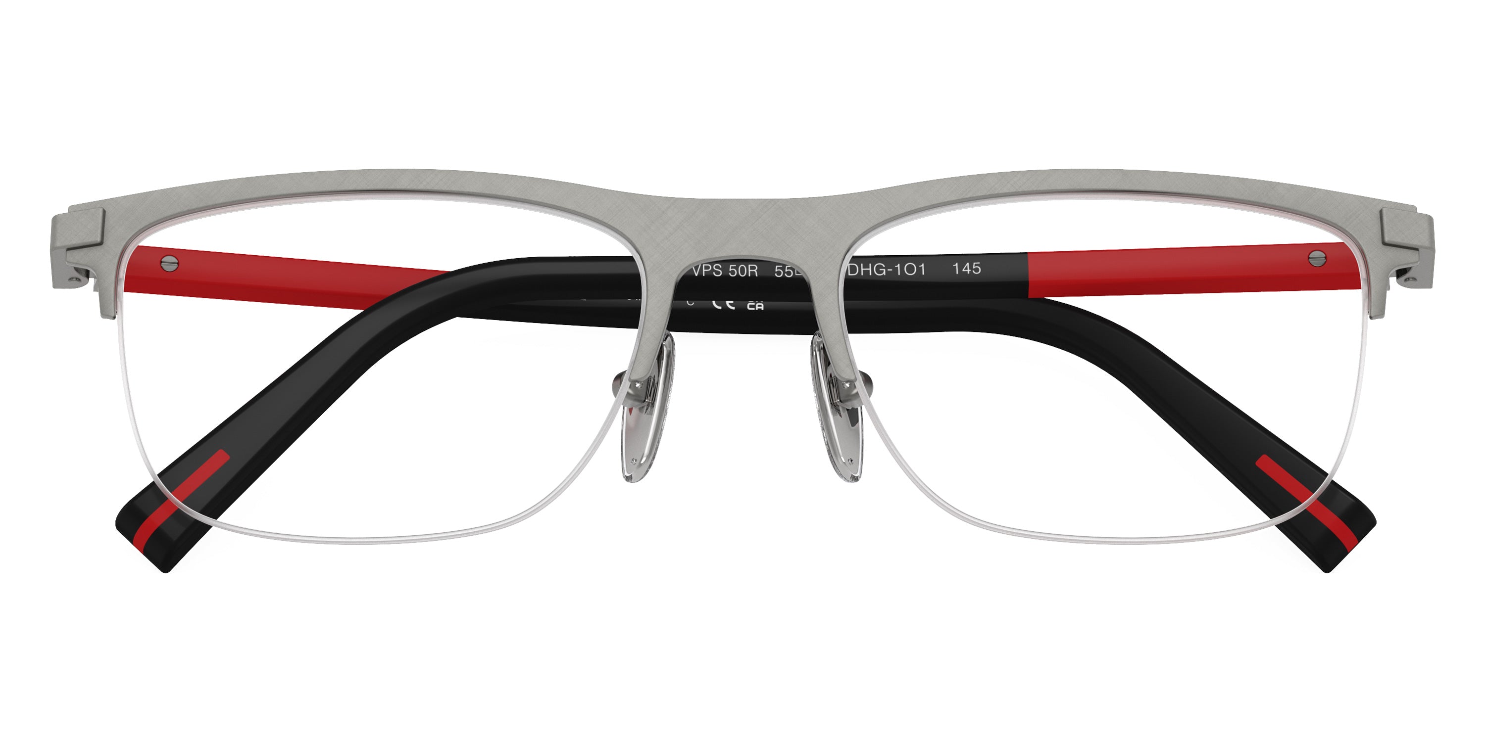 PRADA LINEA ROSSA EYEGLASSES - PS 50RV DHG1O1 55 - Matte Brushed Lead/Matte Black