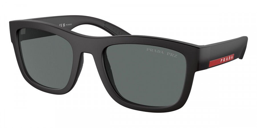 PRADA LINEA ROSSA SUNGLASSES - PS 01ZS DG002G 56 - Black Rubber