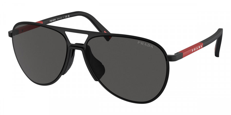 PRADA LINEA ROSSA SUNGLASSES - PS 53ZS 1BO06F 59 - Matte Black/Rubbered Black