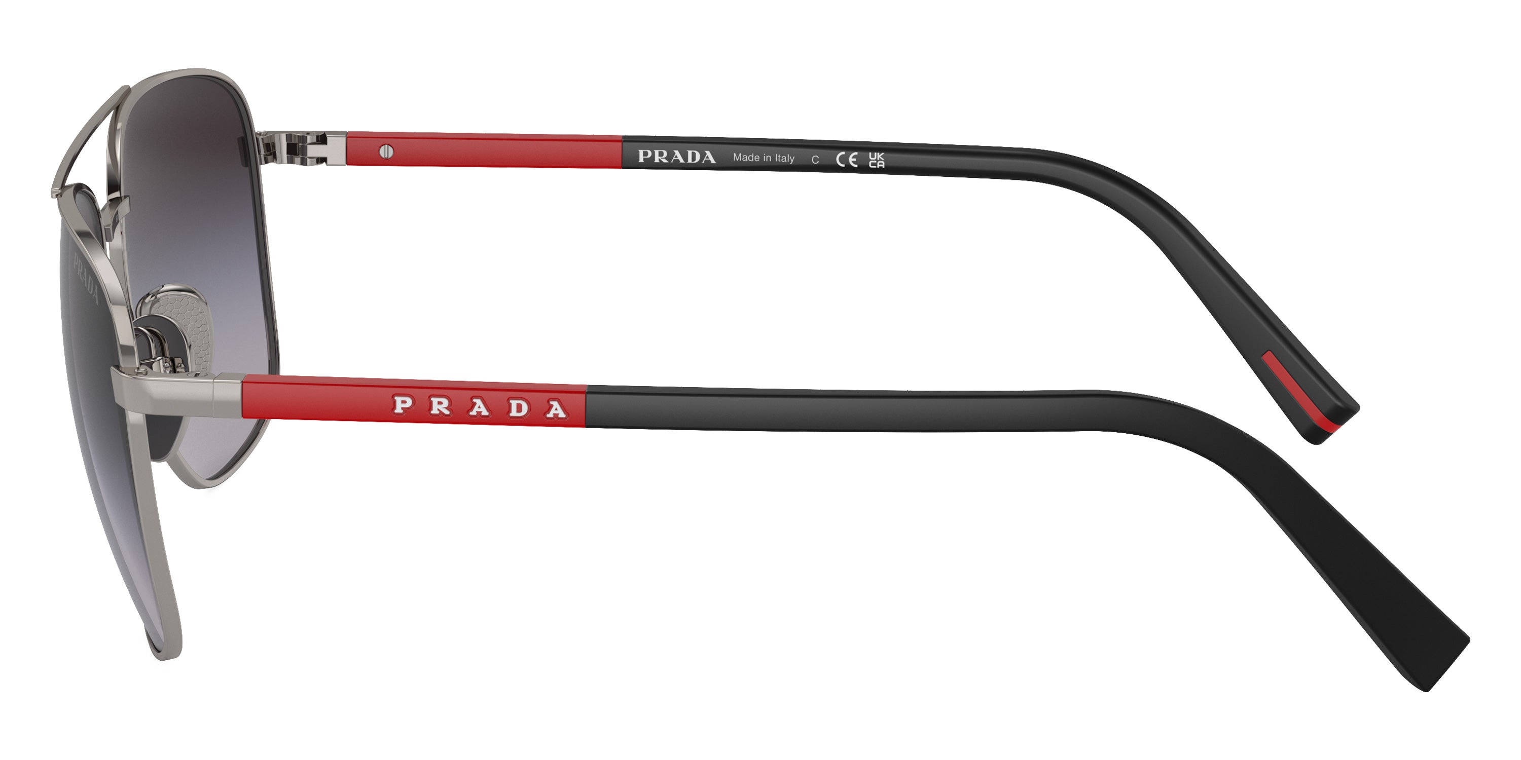 PRADA LINEA ROSSA SUNGLASSES - PS 54ZS 5AV09U 60 - Gunmetal/Rubbered Black