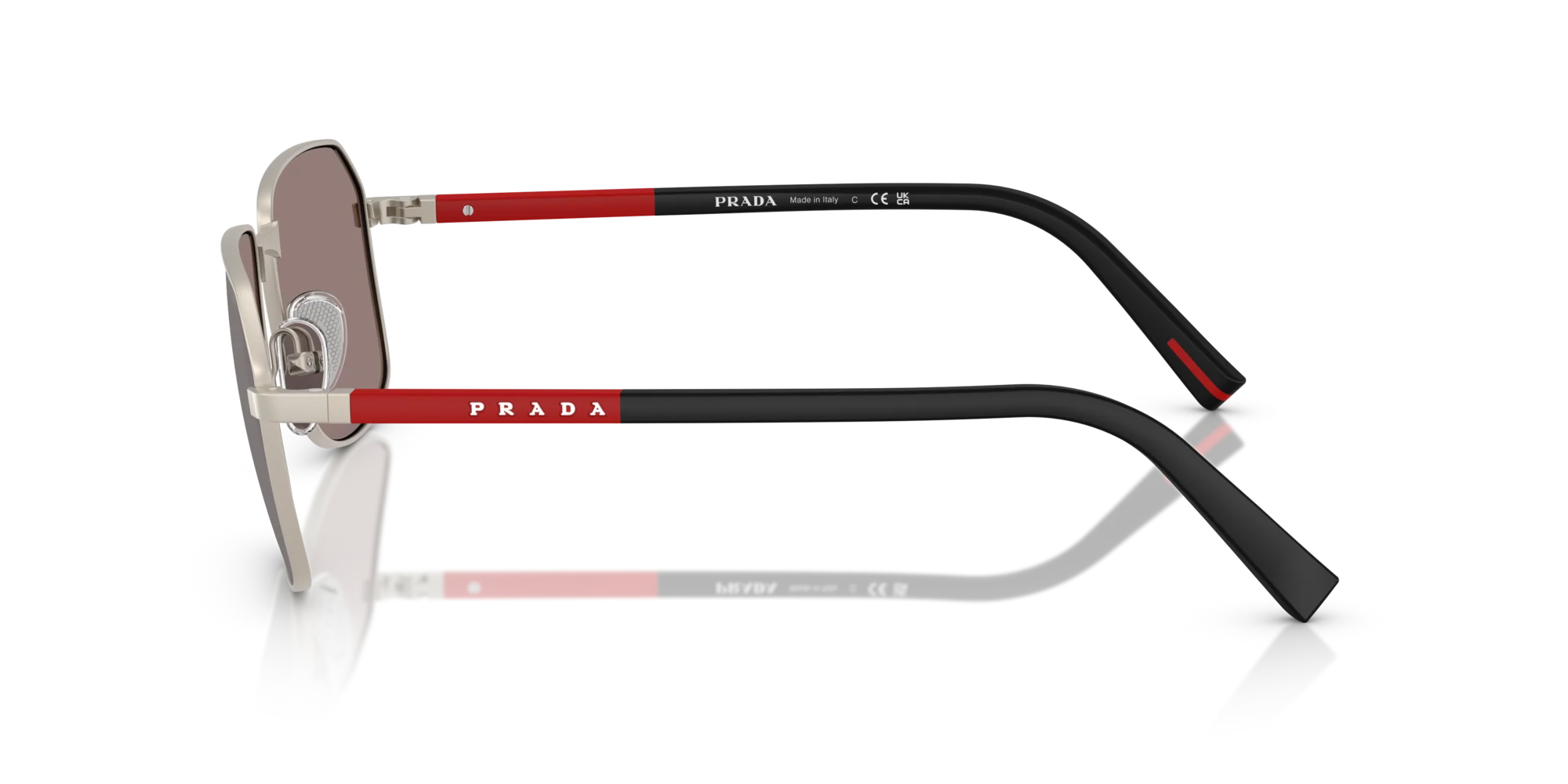 PRADA LINEA ROSSA SUNGLASSES - PS A51S 18X80I 57 - Matte Champagne/Black Rubbered