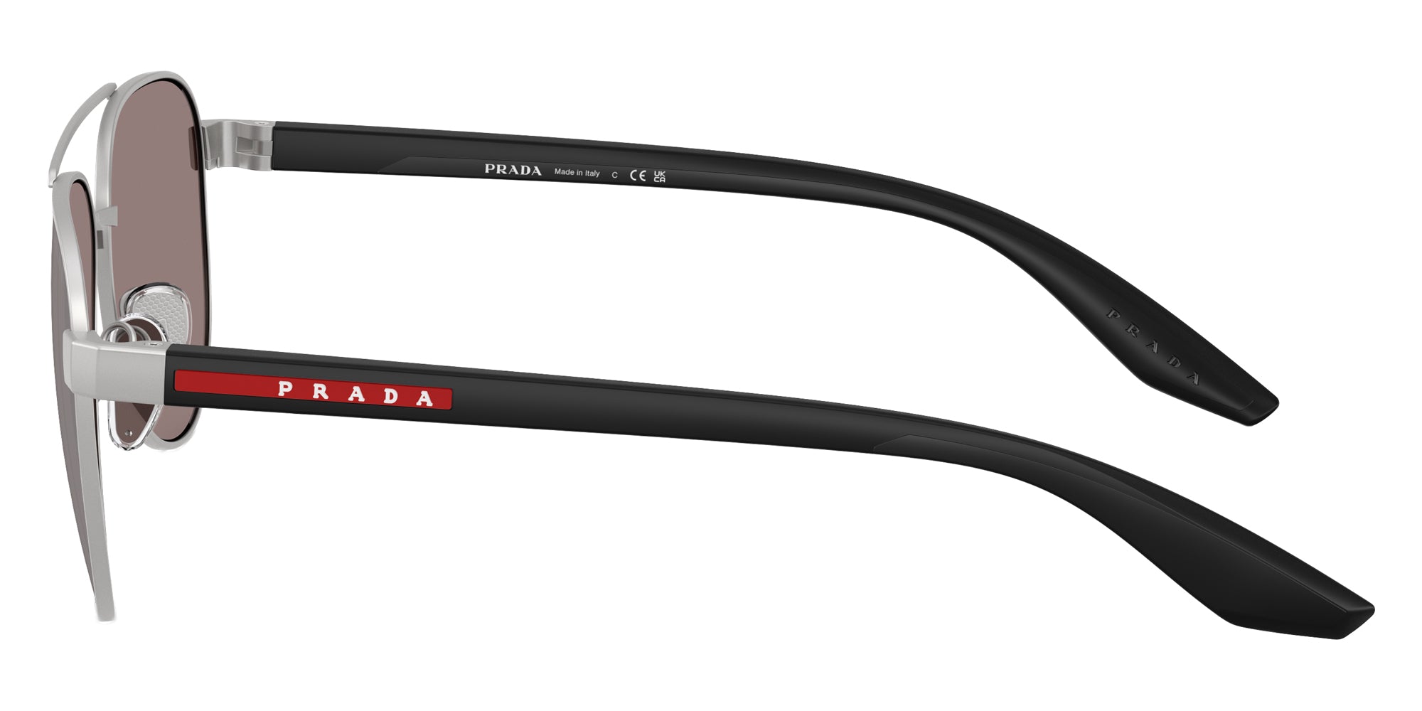 PRADA LINEA ROSSA SUNGLASSES - PS A52S 18X80I 58 - Black Rubber/Matte Gray