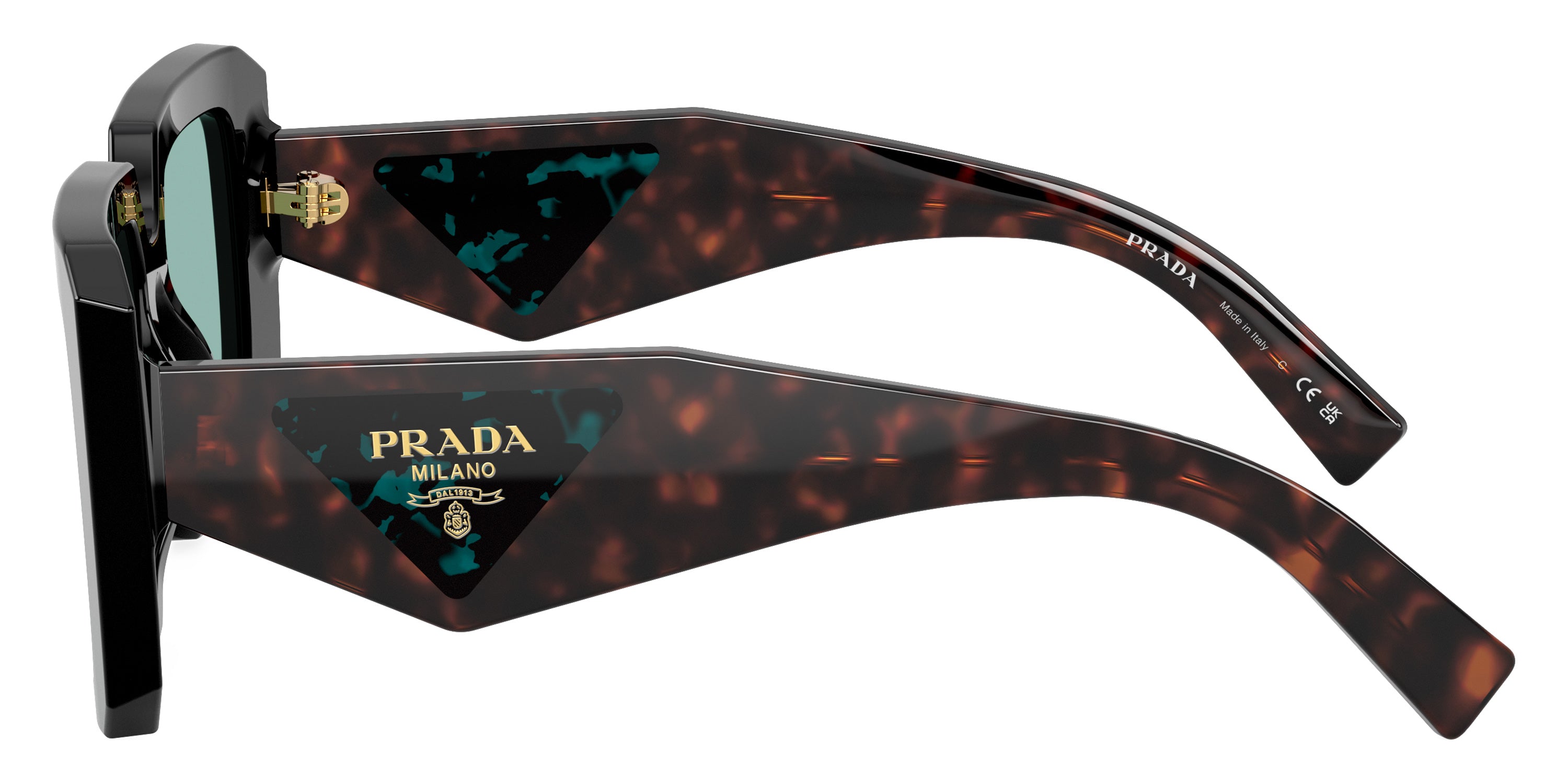PRADA SUNGLASSES - PR 23YS 26B40K 51 - Black/Root Tortoise/Teal Tortoise